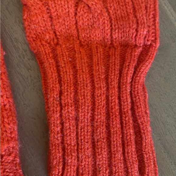 VTG British Shetland Wool Sweater Size 38 Cable Knit red orange J.G. Hook - Picture 6 of 8